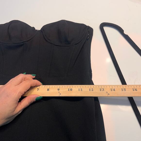 Zara Collection Black Strapless Bustier Midi Dress Size Small - Picture 9 of 10